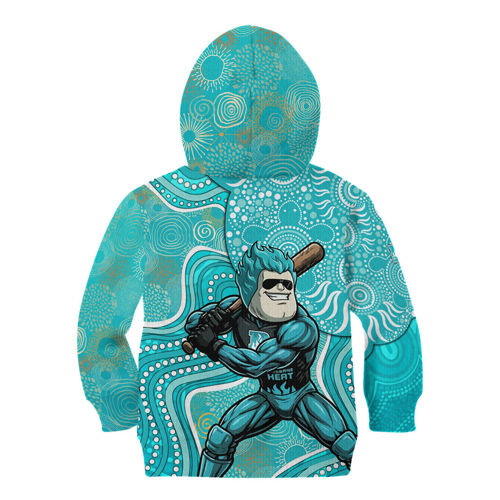 Brisbane Heat Kid Hoodie Indigenous Dot Art Superhero Batter Tribal Pattern