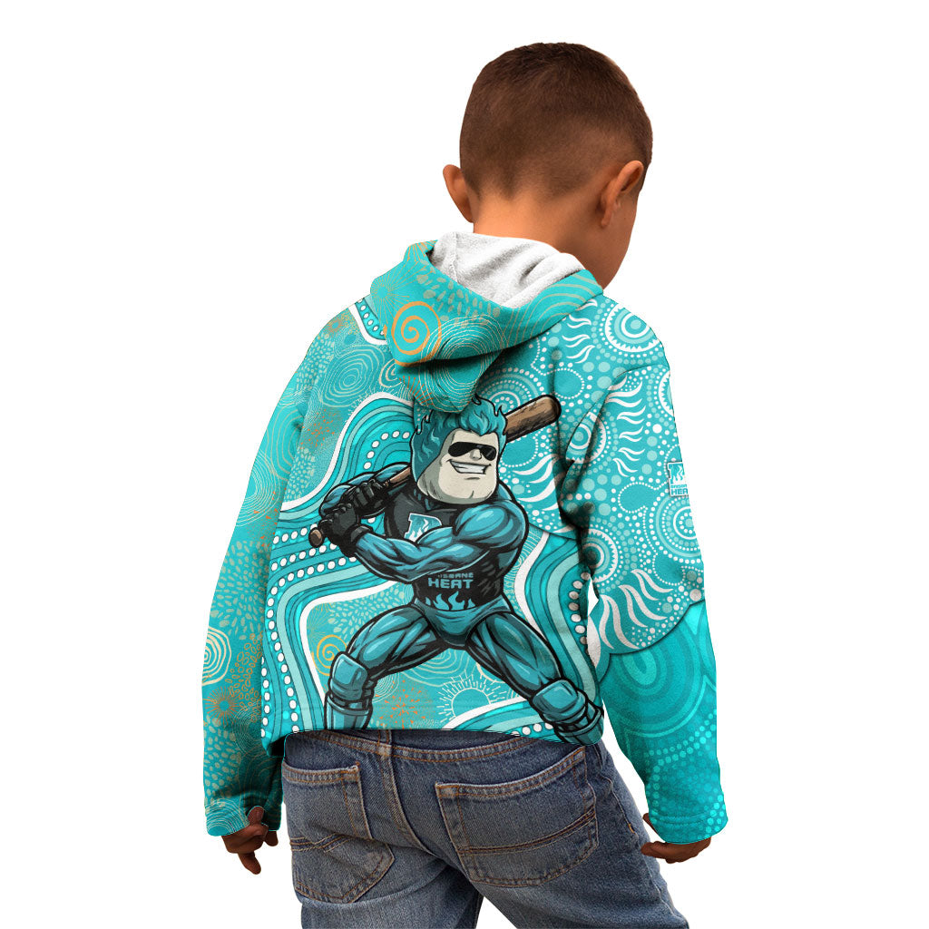 Brisbane Heat Kid Hoodie Indigenous Dot Art Superhero Batter Tribal Pattern
