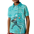 Brisbane Heat Kid Polo Shirt Indigenous Dot Art Superhero Batter Tribal Pattern