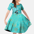 Brisbane Heat Kid Short Sleeve Dress Indigenous Dot Art Superhero Batter Tribal Pattern