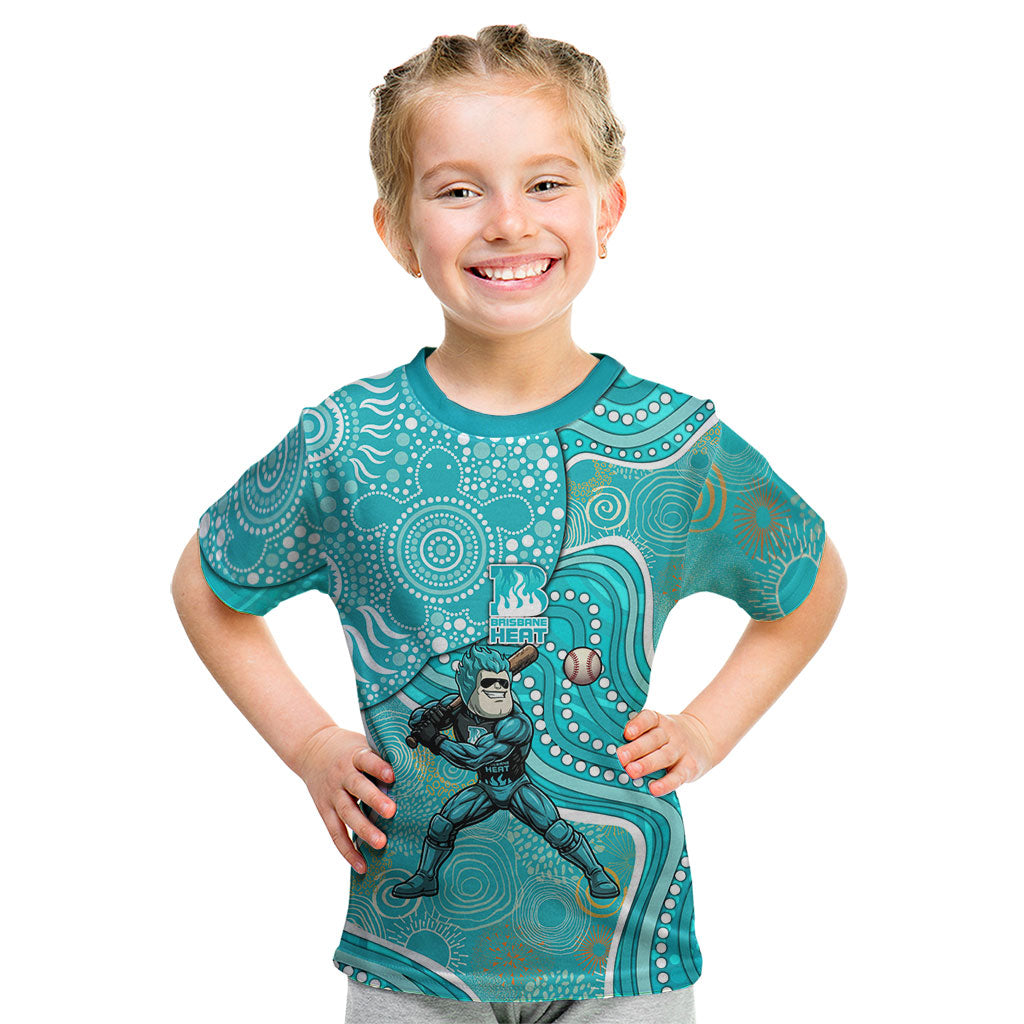 Brisbane Heat Kid T Shirt Indigenous Dot Art Superhero Batter Tribal Pattern