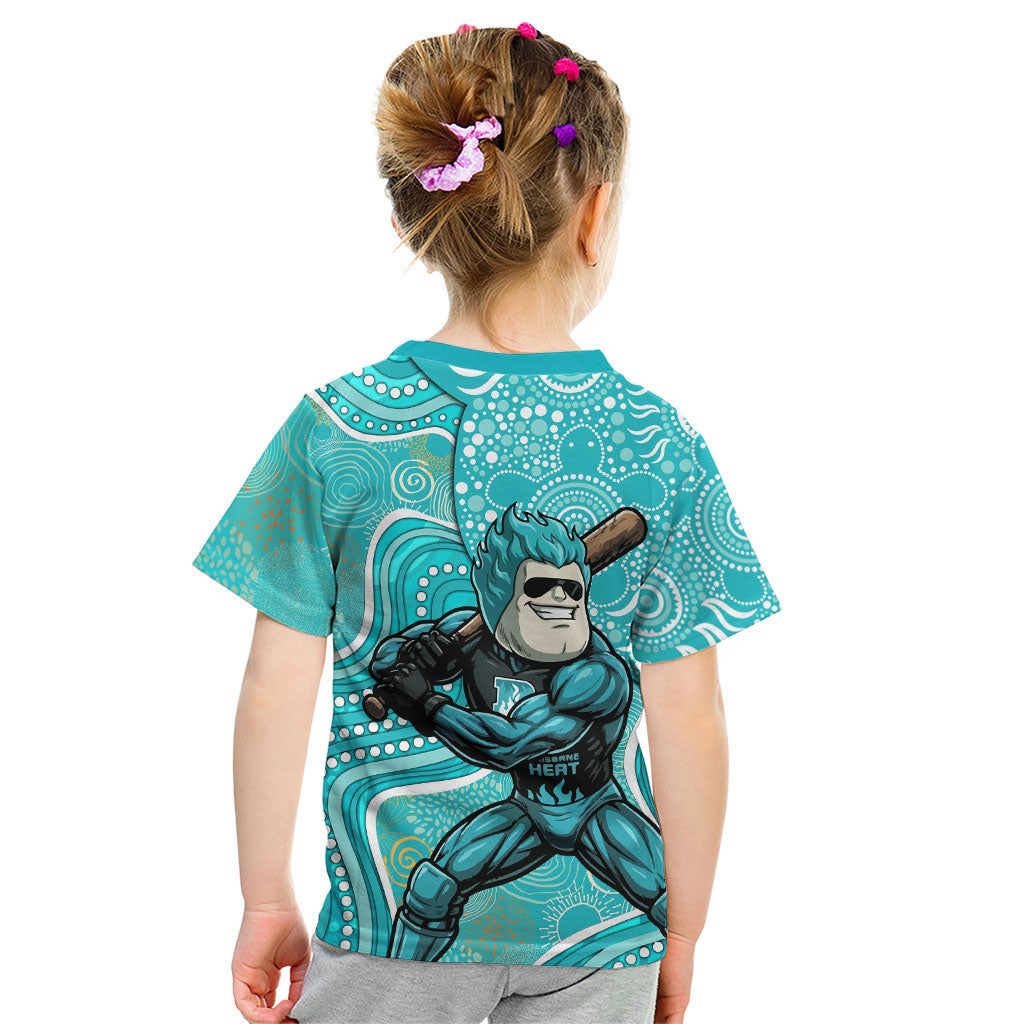 Brisbane Heat Kid T Shirt Indigenous Dot Art Superhero Batter Tribal Pattern