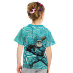 Brisbane Heat Kid T Shirt Indigenous Dot Art Superhero Batter Tribal Pattern