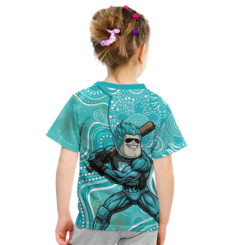 Brisbane Heat Kid T Shirt Indigenous Dot Art Superhero Batter Tribal Pattern