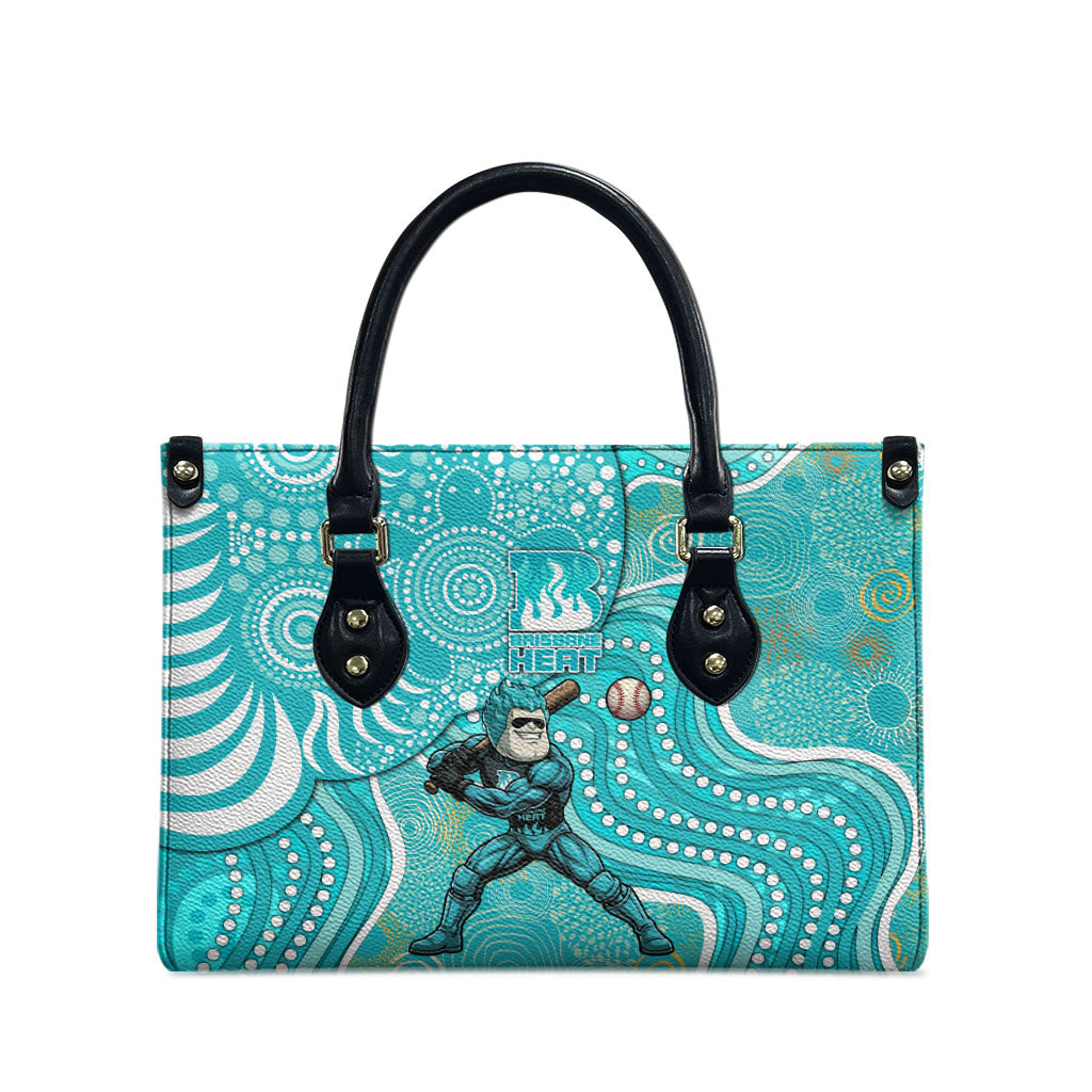 Brisbane Heat Leather Bag Indigenous Dot Art Superhero Batter Tribal Pattern