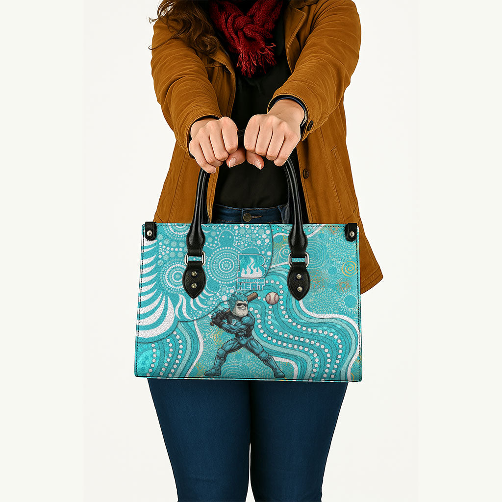 Brisbane Heat Leather Bag Indigenous Dot Art Superhero Batter Tribal Pattern
