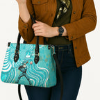 Brisbane Heat Leather Bag Indigenous Dot Art Superhero Batter Tribal Pattern