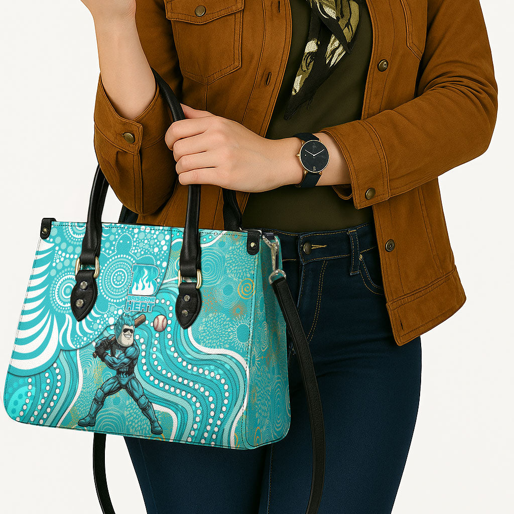 Brisbane Heat Leather Bag Indigenous Dot Art Superhero Batter Tribal Pattern