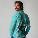 Brisbane Heat Long Sleeve Polo Shirt Indigenous Dot Art Superhero Batter Tribal Pattern