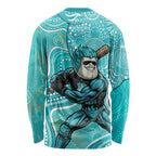 Brisbane Heat Long Sleeve Shirt Indigenous Dot Art Superhero Batter Tribal Pattern