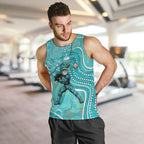 Brisbane Heat Men Tank Top Indigenous Dot Art Superhero Batter Tribal Pattern