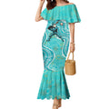 Brisbane Heat Mermaid Dress Indigenous Dot Art Superhero Batter Tribal Pattern