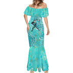 Brisbane Heat Mermaid Dress Indigenous Dot Art Superhero Batter Tribal Pattern