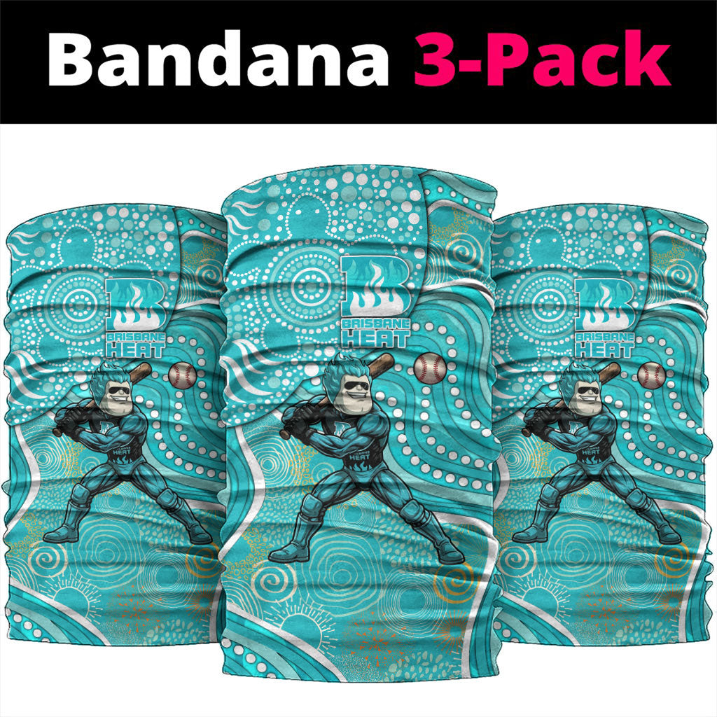 Brisbane Heat Neck Gaiter Indigenous Dot Art Superhero Batter Tribal Pattern