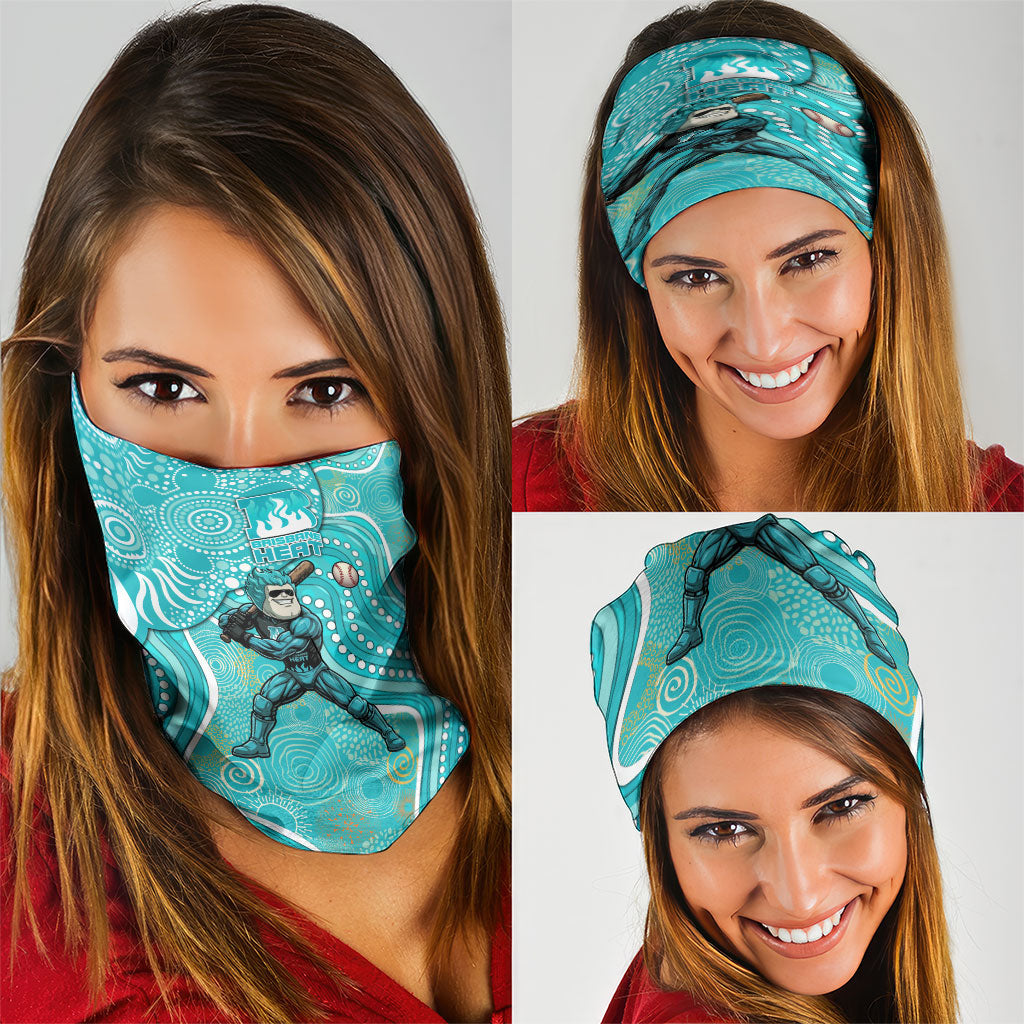 Brisbane Heat Neck Gaiter Indigenous Dot Art Superhero Batter Tribal Pattern
