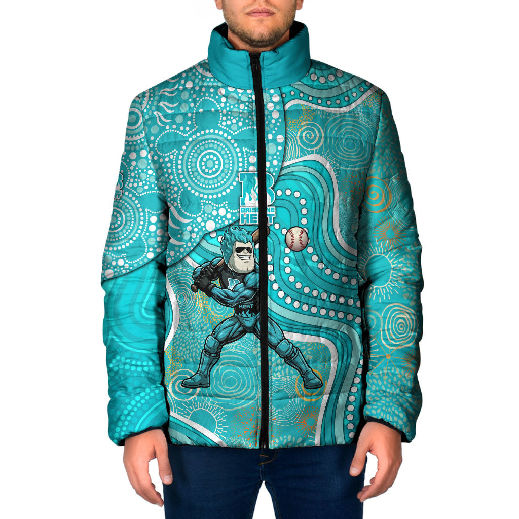 Brisbane Heat Padded Jacket Indigenous Dot Art Superhero Batter Tribal Pattern