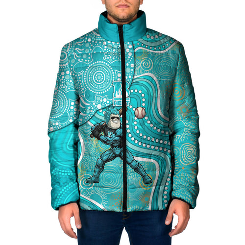 Brisbane Heat Padded Jacket Indigenous Dot Art Superhero Batter Tribal Pattern
