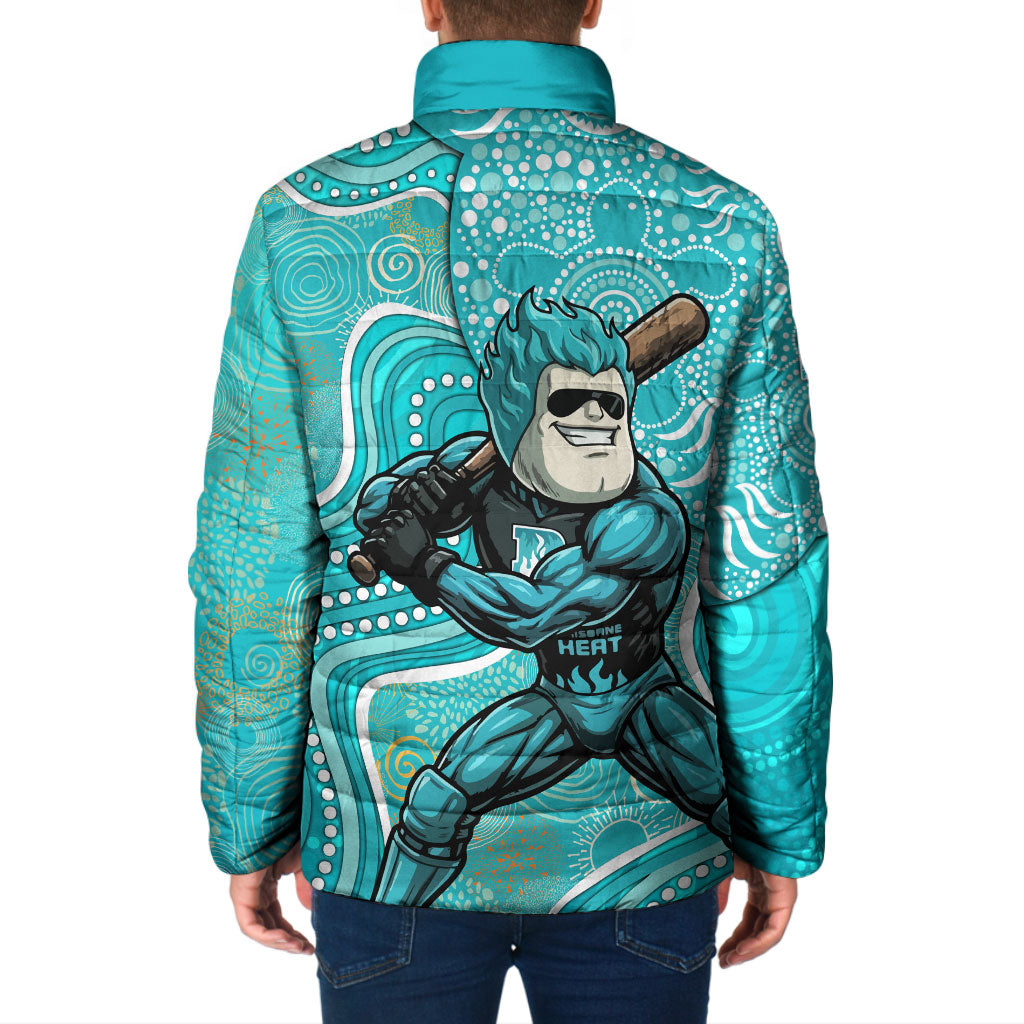 Brisbane Heat Padded Jacket Indigenous Dot Art Superhero Batter Tribal Pattern