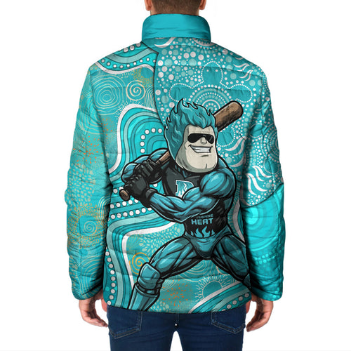 Brisbane Heat Padded Jacket Indigenous Dot Art Superhero Batter Tribal Pattern