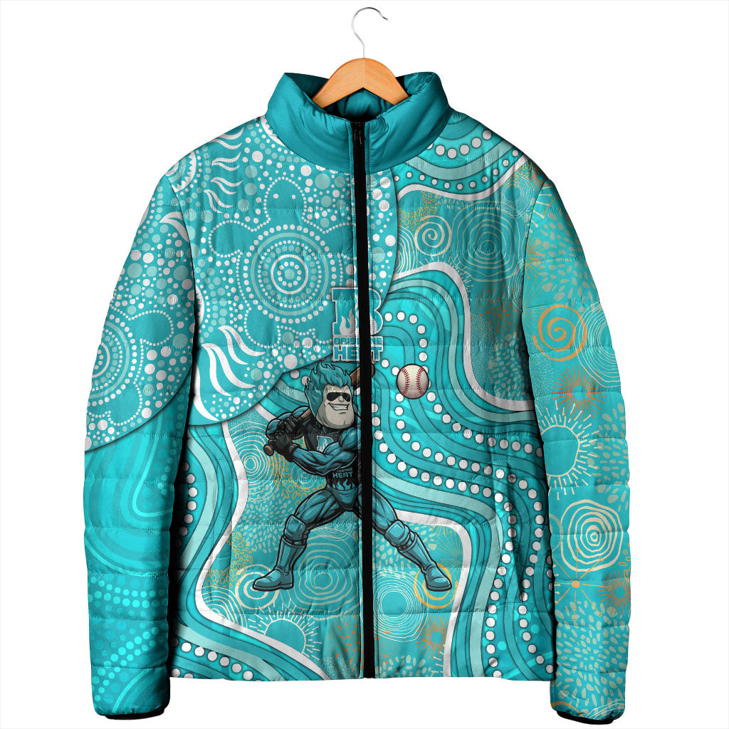 Brisbane Heat Padded Jacket Indigenous Dot Art Superhero Batter Tribal Pattern