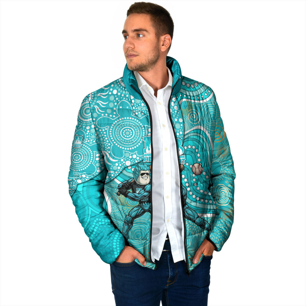 Brisbane Heat Padded Jacket Indigenous Dot Art Superhero Batter Tribal Pattern