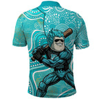 Brisbane Heat Polo Shirt Indigenous Dot Art Superhero Batter Tribal Pattern