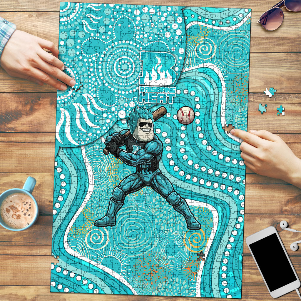 Brisbane Heat Puzzle Indigenous Dot Art Superhero Batter Tribal Pattern