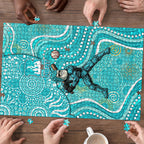 Brisbane Heat Puzzle Indigenous Dot Art Superhero Batter Tribal Pattern