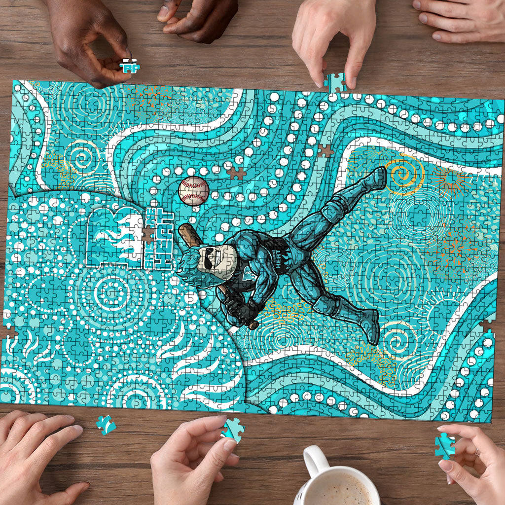 Brisbane Heat Puzzle Indigenous Dot Art Superhero Batter Tribal Pattern