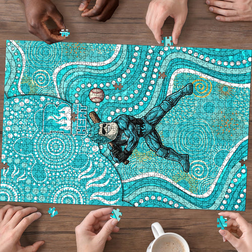 Brisbane Heat Puzzle Indigenous Dot Art Superhero Batter Tribal Pattern