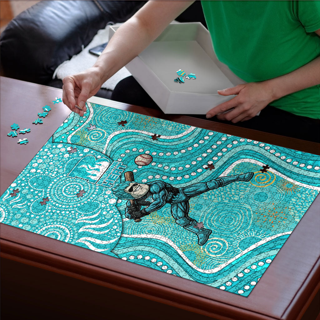 Brisbane Heat Puzzle Indigenous Dot Art Superhero Batter Tribal Pattern