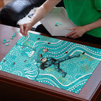 Brisbane Heat Puzzle Indigenous Dot Art Superhero Batter Tribal Pattern