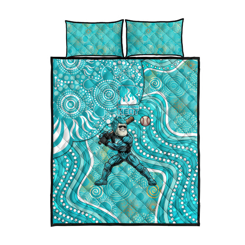 Brisbane Heat Quilt Bed Set Indigenous Dot Art Superhero Batter Tribal Pattern