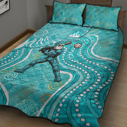 Brisbane Heat Quilt Bed Set Indigenous Dot Art Superhero Batter Tribal Pattern