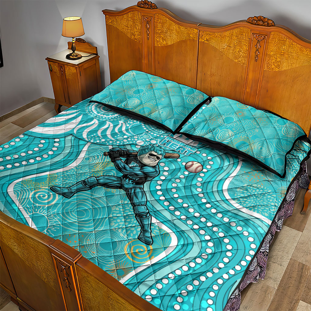 Brisbane Heat Quilt Bed Set Indigenous Dot Art Superhero Batter Tribal Pattern