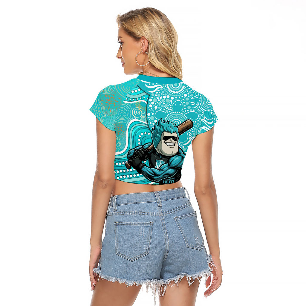 Brisbane Heat Raglan Cropped T Shirt Indigenous Dot Art Superhero Batter Tribal Pattern