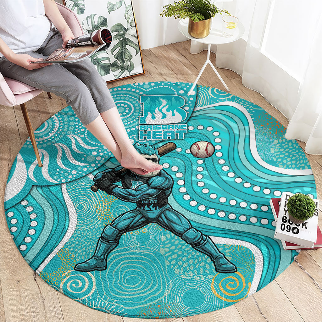 Brisbane Heat Round Carpet Indigenous Dot Art Superhero Batter Tribal Pattern