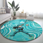Brisbane Heat Round Carpet Indigenous Dot Art Superhero Batter Tribal Pattern
