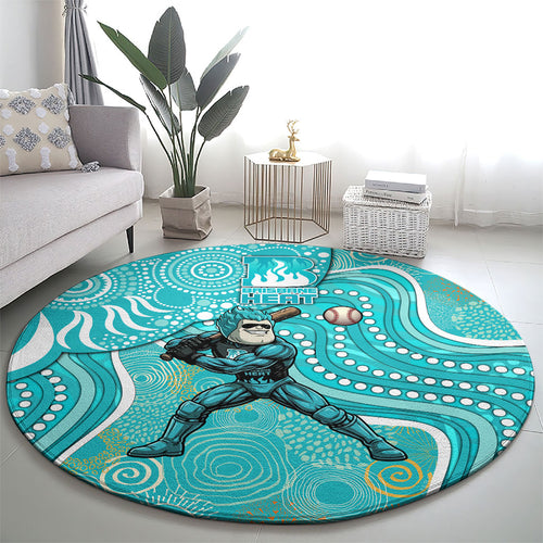 Brisbane Heat Round Carpet Indigenous Dot Art Superhero Batter Tribal Pattern
