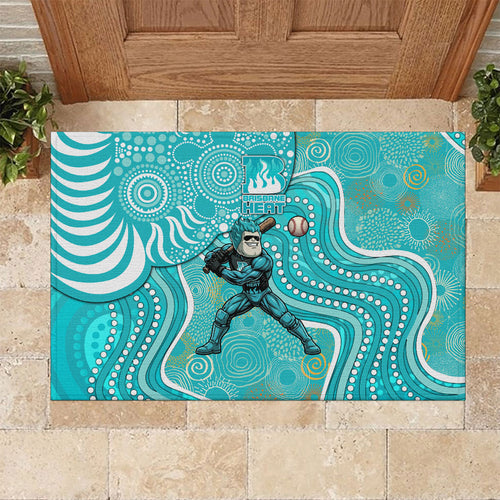 Brisbane Heat Rubber Doormat Indigenous Dot Art Superhero Batter Tribal Pattern