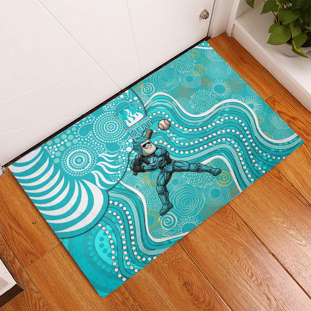 Brisbane Heat Rubber Doormat Indigenous Dot Art Superhero Batter Tribal Pattern