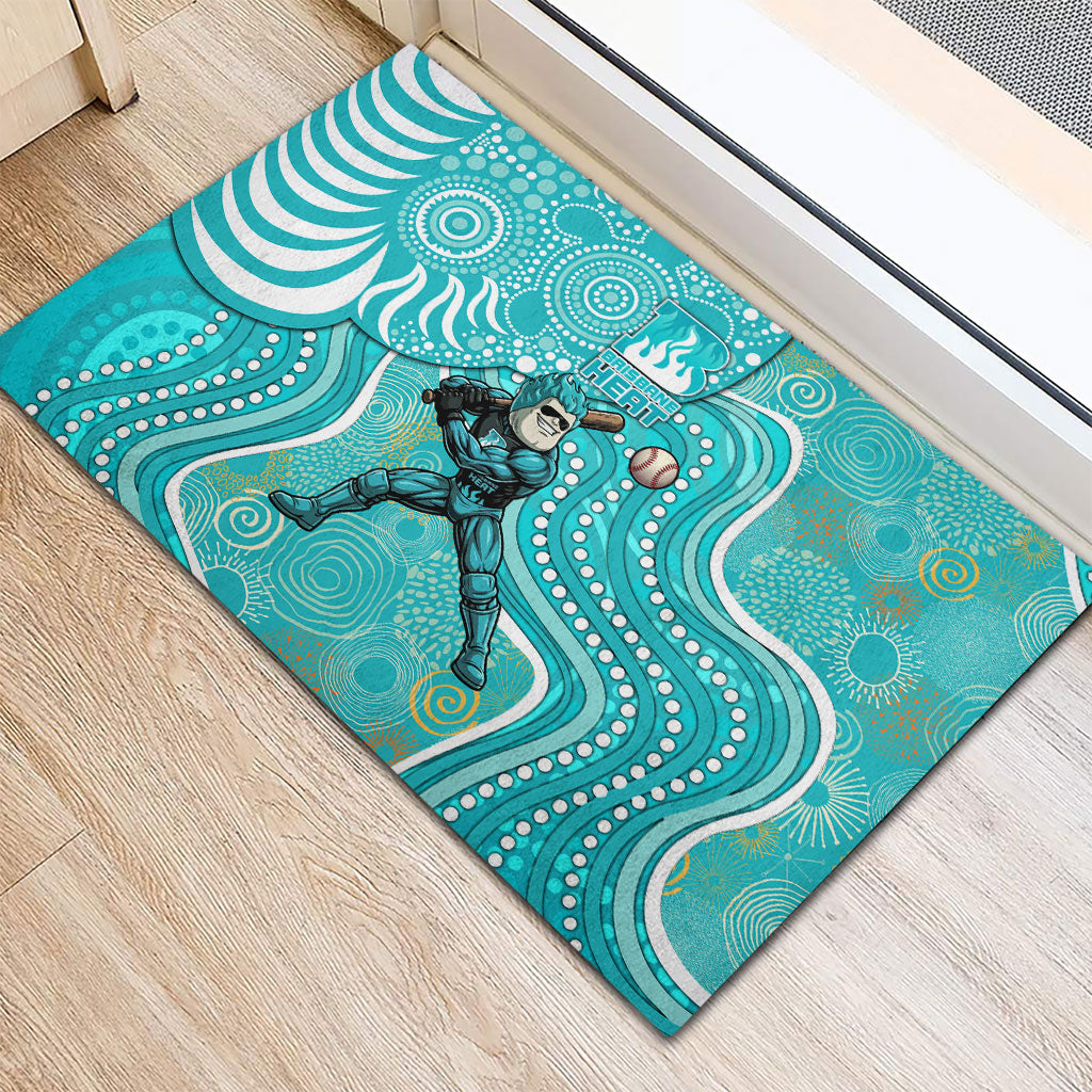 Brisbane Heat Rubber Doormat Indigenous Dot Art Superhero Batter Tribal Pattern