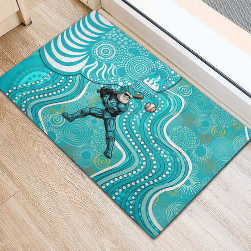 Brisbane Heat Rubber Doormat Indigenous Dot Art Superhero Batter Tribal Pattern