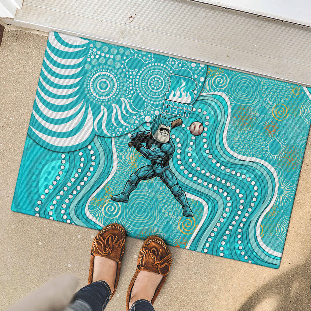 Brisbane Heat Rubber Doormat Indigenous Dot Art Superhero Batter Tribal Pattern