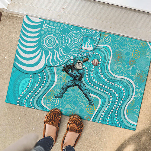 Brisbane Heat Rubber Doormat Indigenous Dot Art Superhero Batter Tribal Pattern