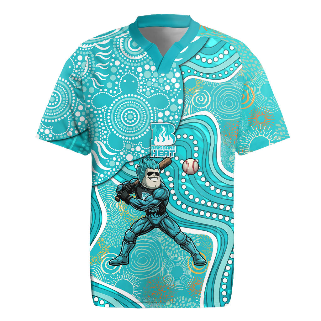 Brisbane Heat Rugby Jersey Indigenous Dot Art Superhero Batter Tribal Pattern