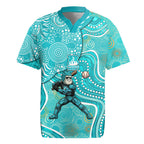 Brisbane Heat Rugby Jersey Indigenous Dot Art Superhero Batter Tribal Pattern