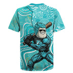 Brisbane Heat Rugby Jersey Indigenous Dot Art Superhero Batter Tribal Pattern