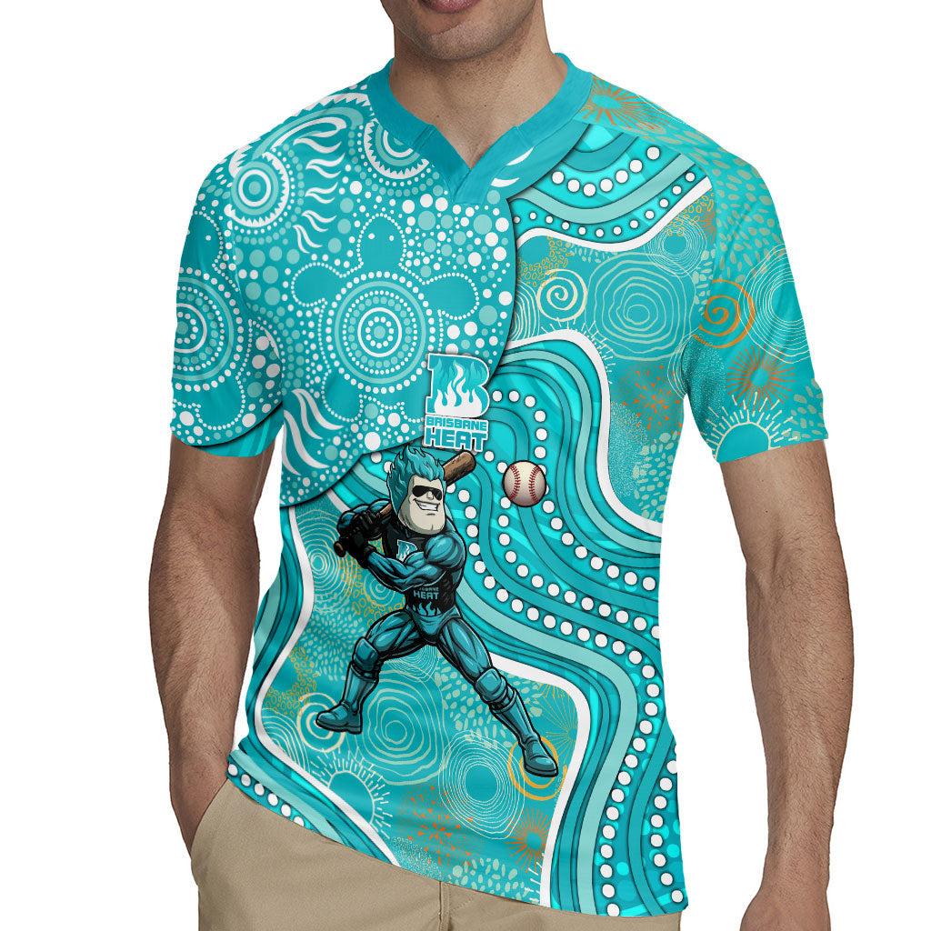 Brisbane Heat Rugby Jersey Indigenous Dot Art Superhero Batter Tribal Pattern