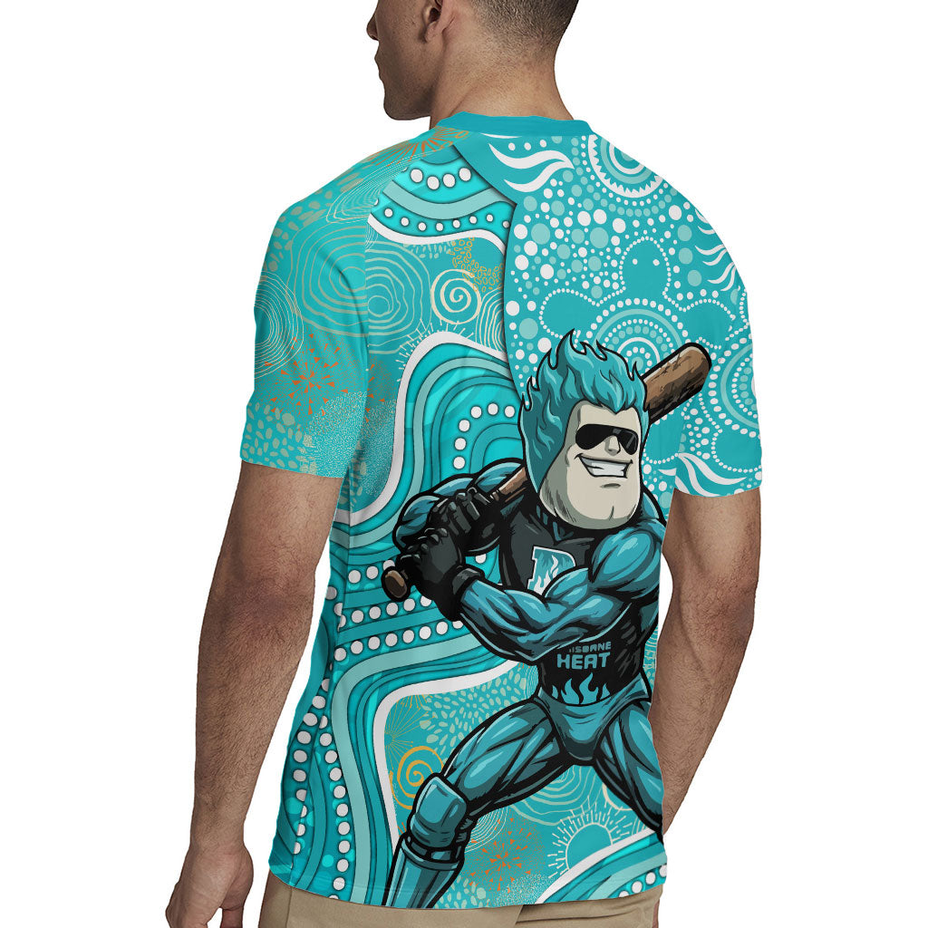 Brisbane Heat Rugby Jersey Indigenous Dot Art Superhero Batter Tribal Pattern